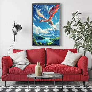 Poster: Wächter der Himmelslande - Roter Drache im Anime Stil