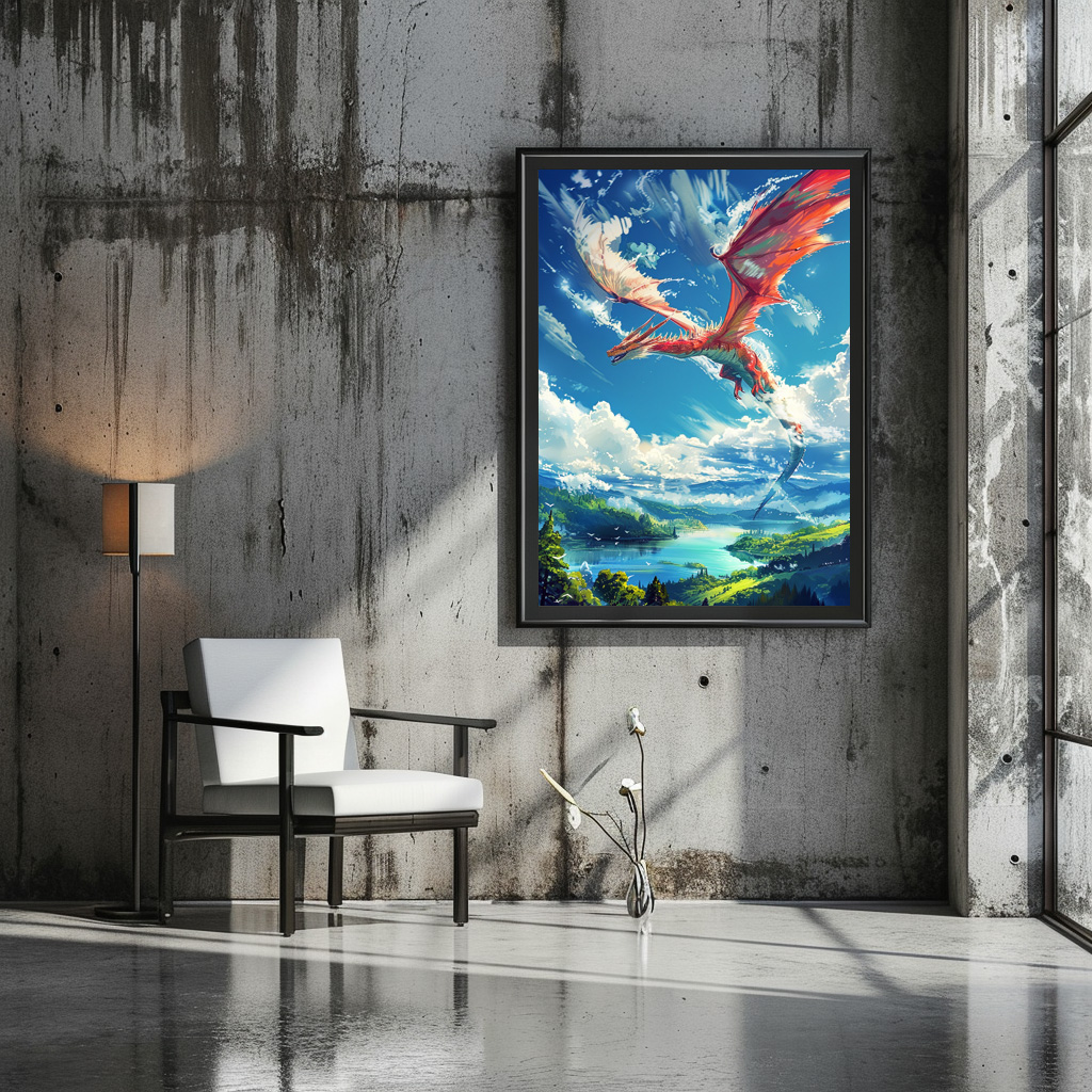 Poster: Wächter der Himmelslande - Roter Drache im Anime Stil – Image 3