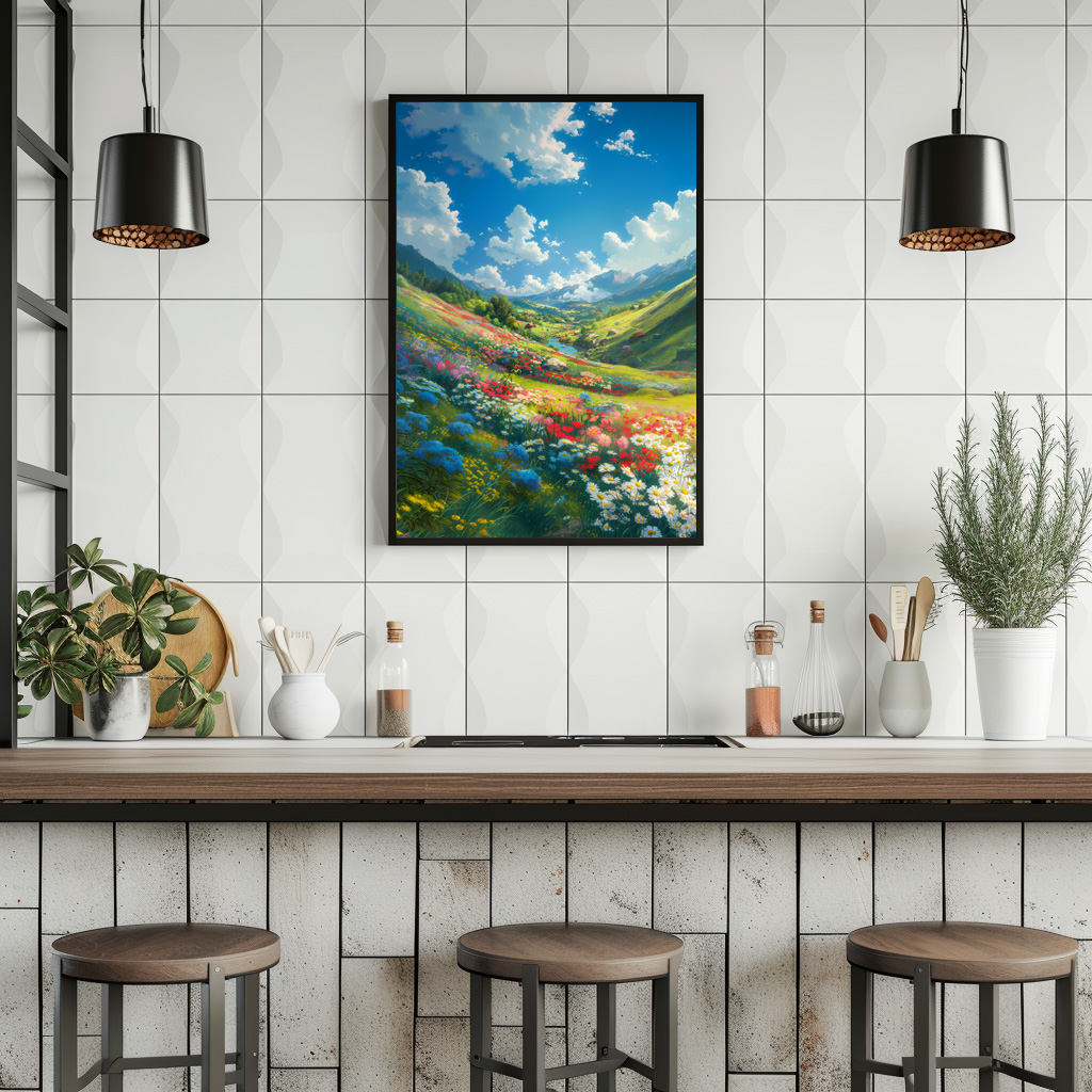 Poster: Blumenmeer im Tal der Träume - im Anime Stil