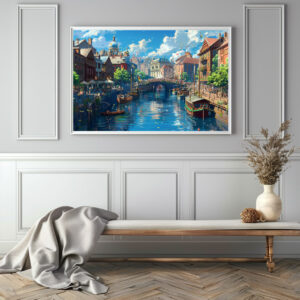 Poster: Sommer am Kanal - Anime Stil