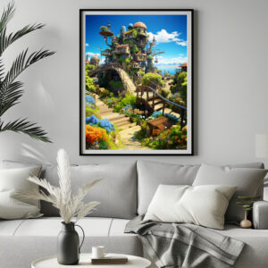 Poster: Turm der tausend Gärten - Anime Steampunk