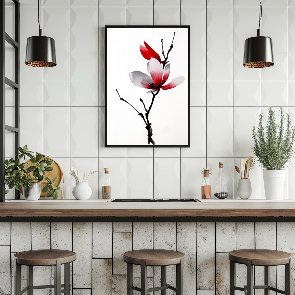 Poster: Japanische Sumi-e Magnolie – Bild 2