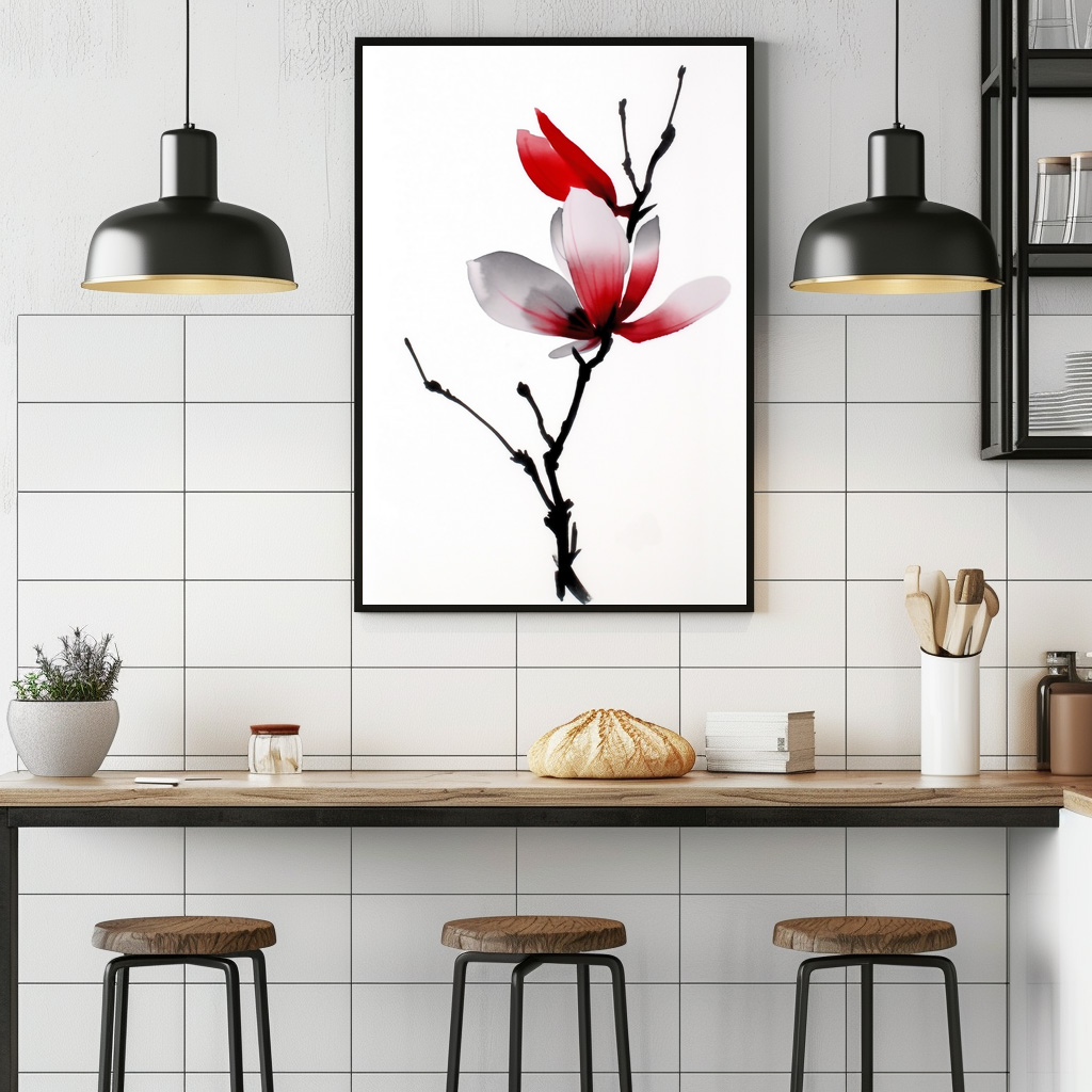 Poster: Japanische Sumi-e Magnolie – Bild 3
