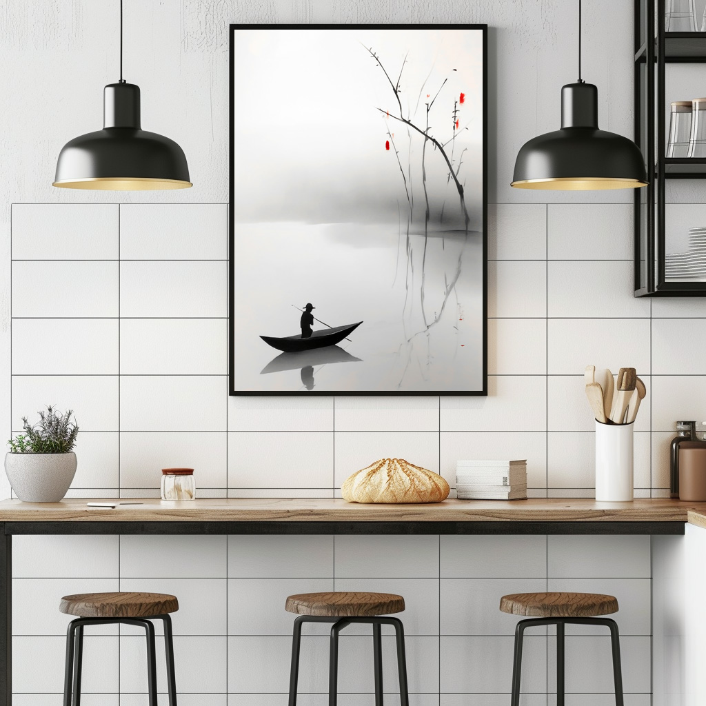 Poster: Boot in ruhigem See