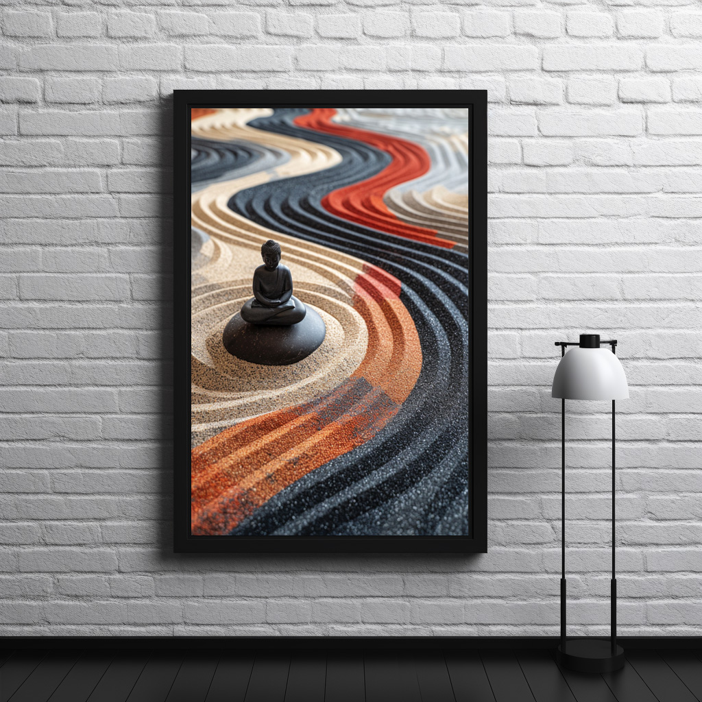 Poster: Buddha Statue in buntem Zen Sand - immagine 2