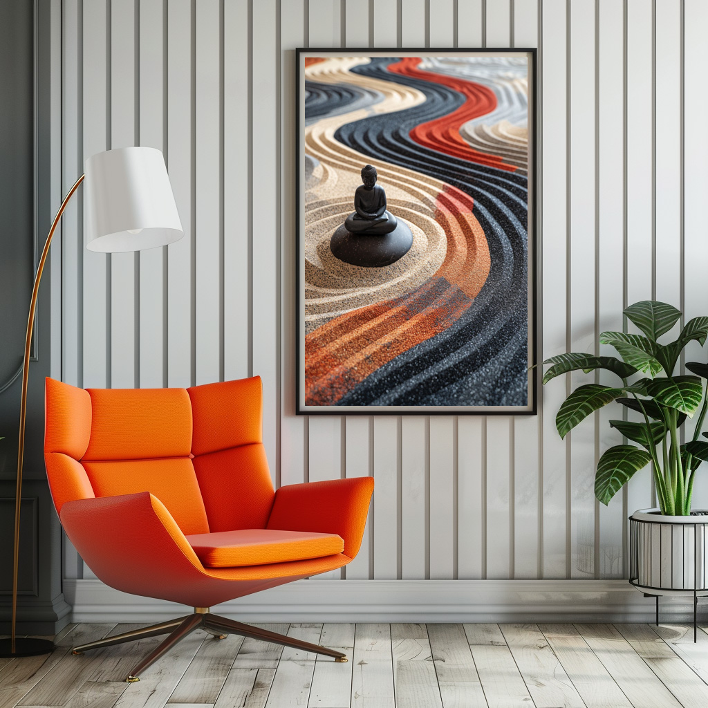 Poster: Buddha Statue in buntem Zen Sand - immagine 3