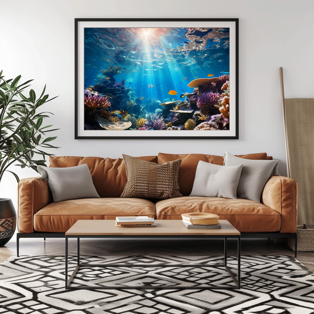 Poster: Korallenriff unter Wasser