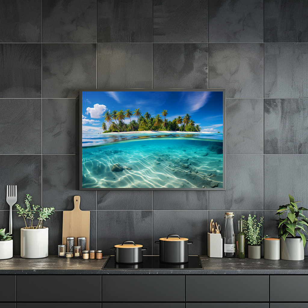 Poster: Palmeninsel und türkisblaues Meer – Image 2