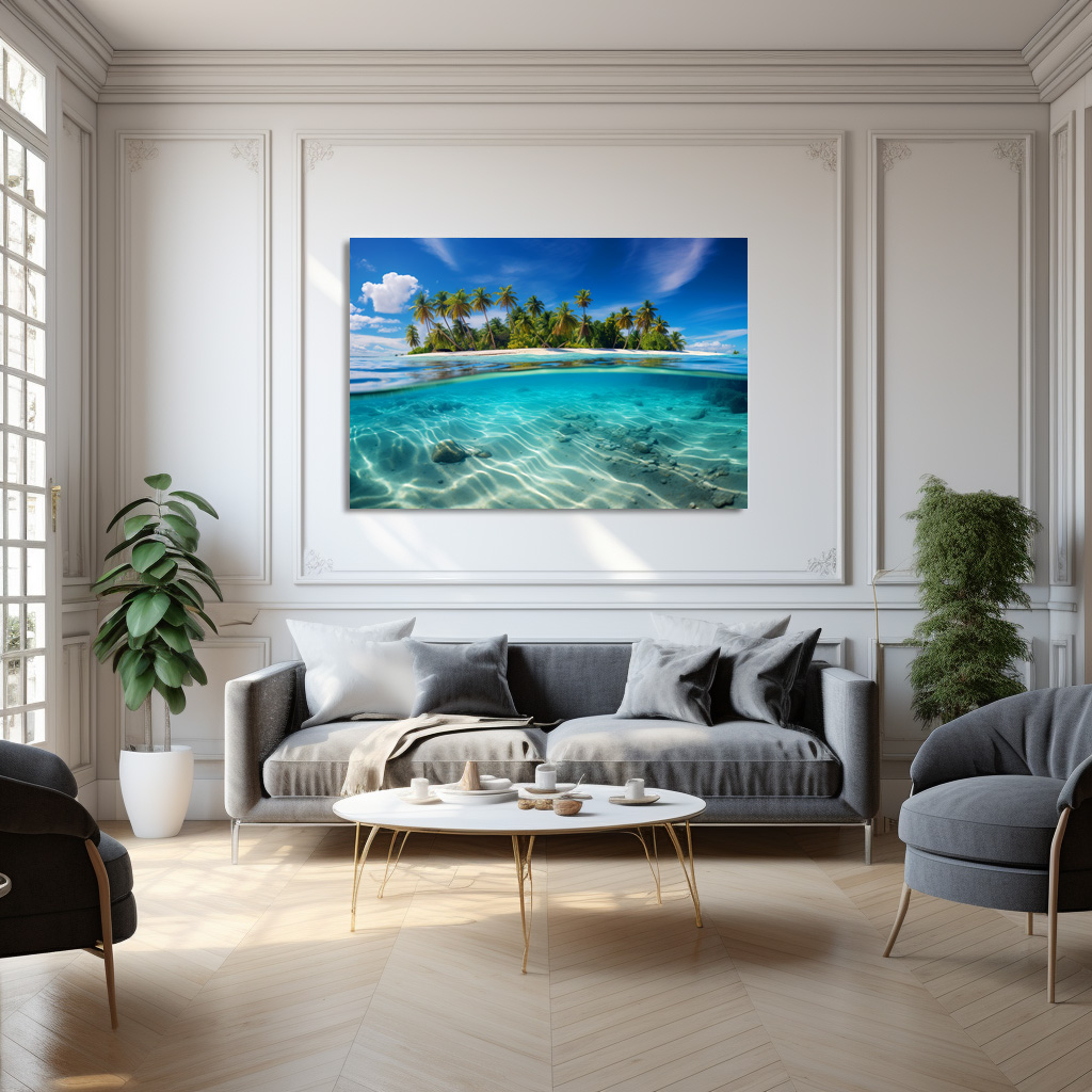 Poster: Palmeninsel und türkisblaues Meer – Image 3