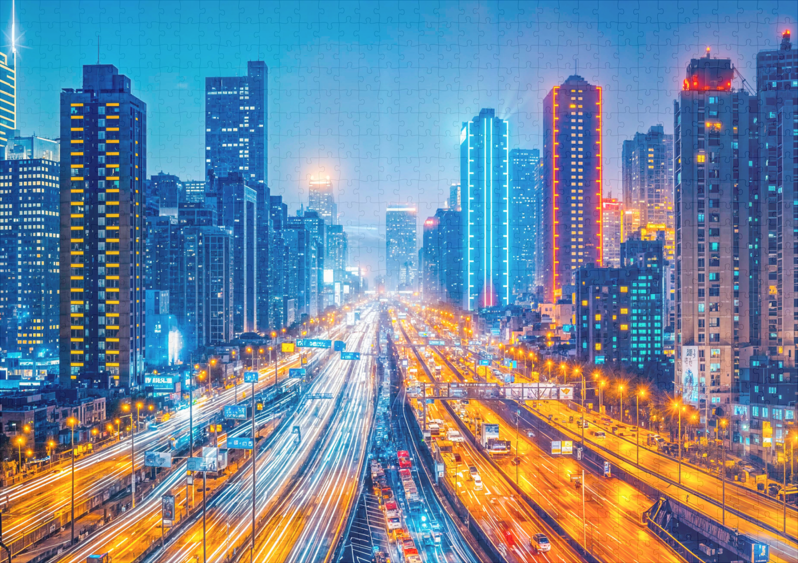 raxxa Premium-Puzzle: Roads Through Big City Skyline – Bild 2