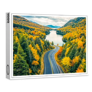 raxxa Premium-Puzzle: Streets Through Indian Summer Landscape with Lake