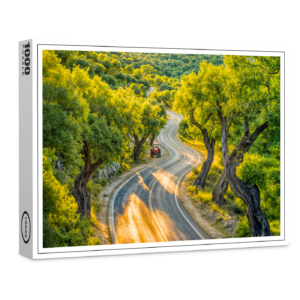 raxxa Premium-Puzzle: Olive Grove with Old Tractor at Evening Road