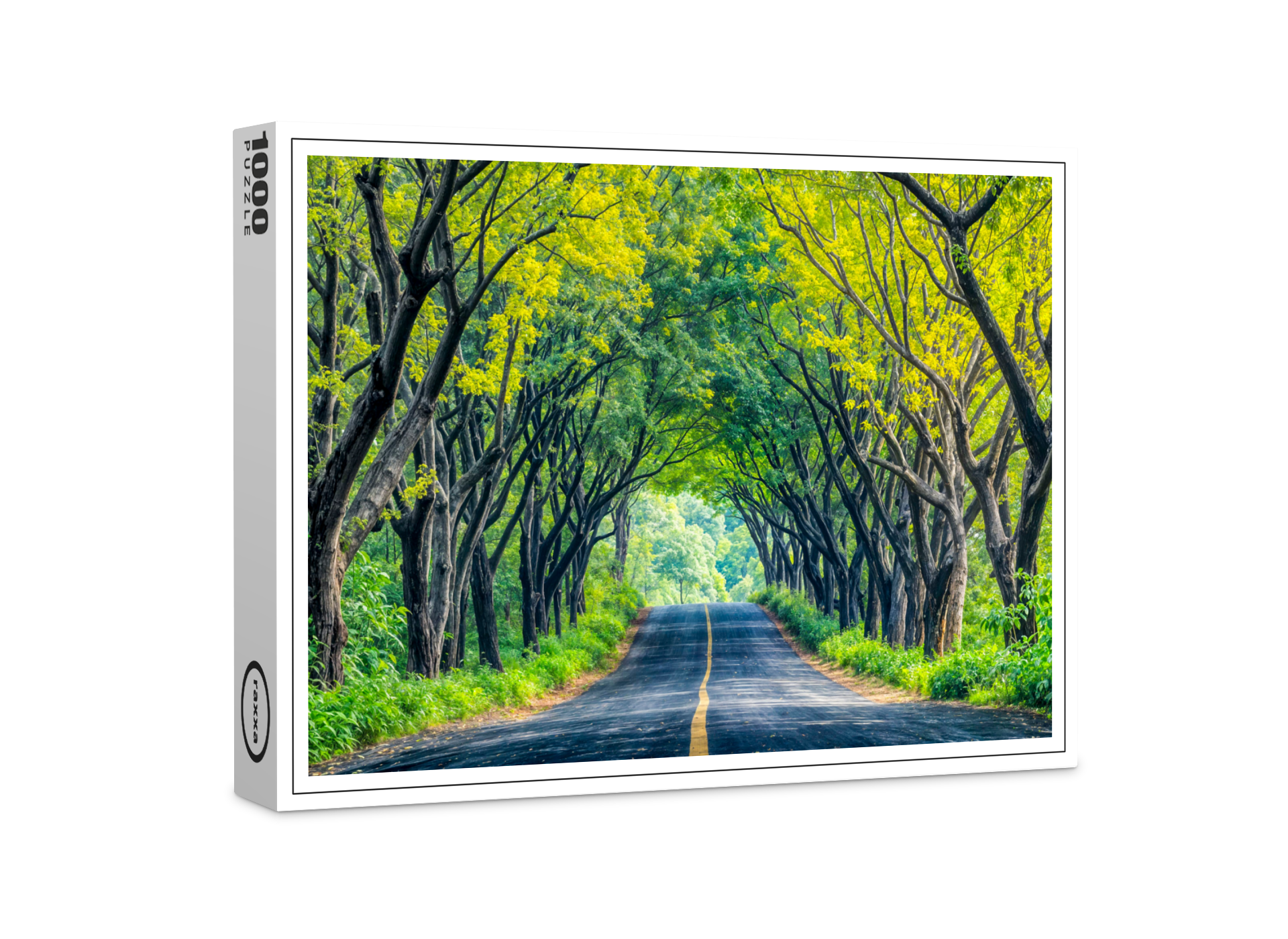 raxxa Premium-Puzzle: Road Through Dense Tree Alley