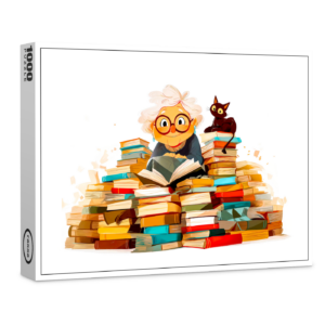 raxxa Premium-Puzzle: Senior woman reading in books with cheerful expressions