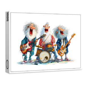 raxxa Premium-Puzzle: Funny illustration of seniors playing rock music