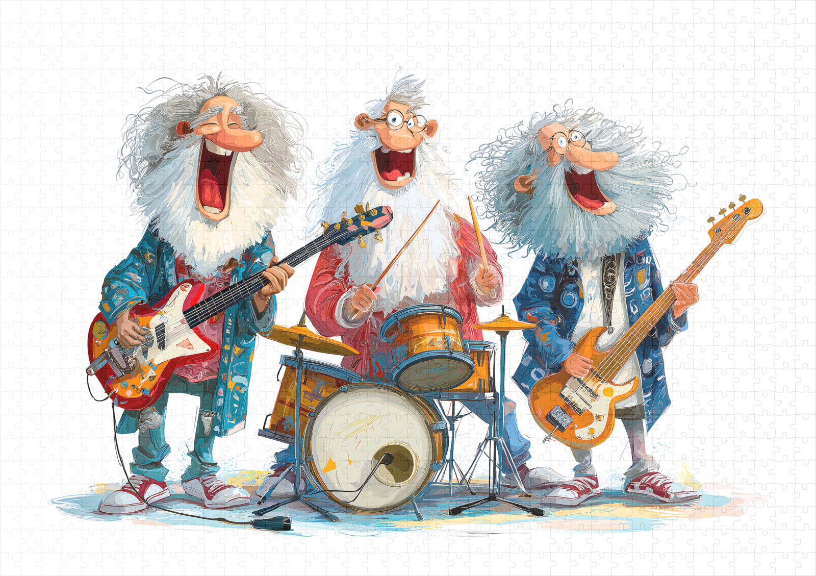 raxxa Premium-Puzzle: Funny illustration of seniors playing rock music – Image 2