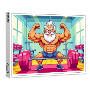 raxxa Premium-Puzzle: Grandpa lifting weights making sports