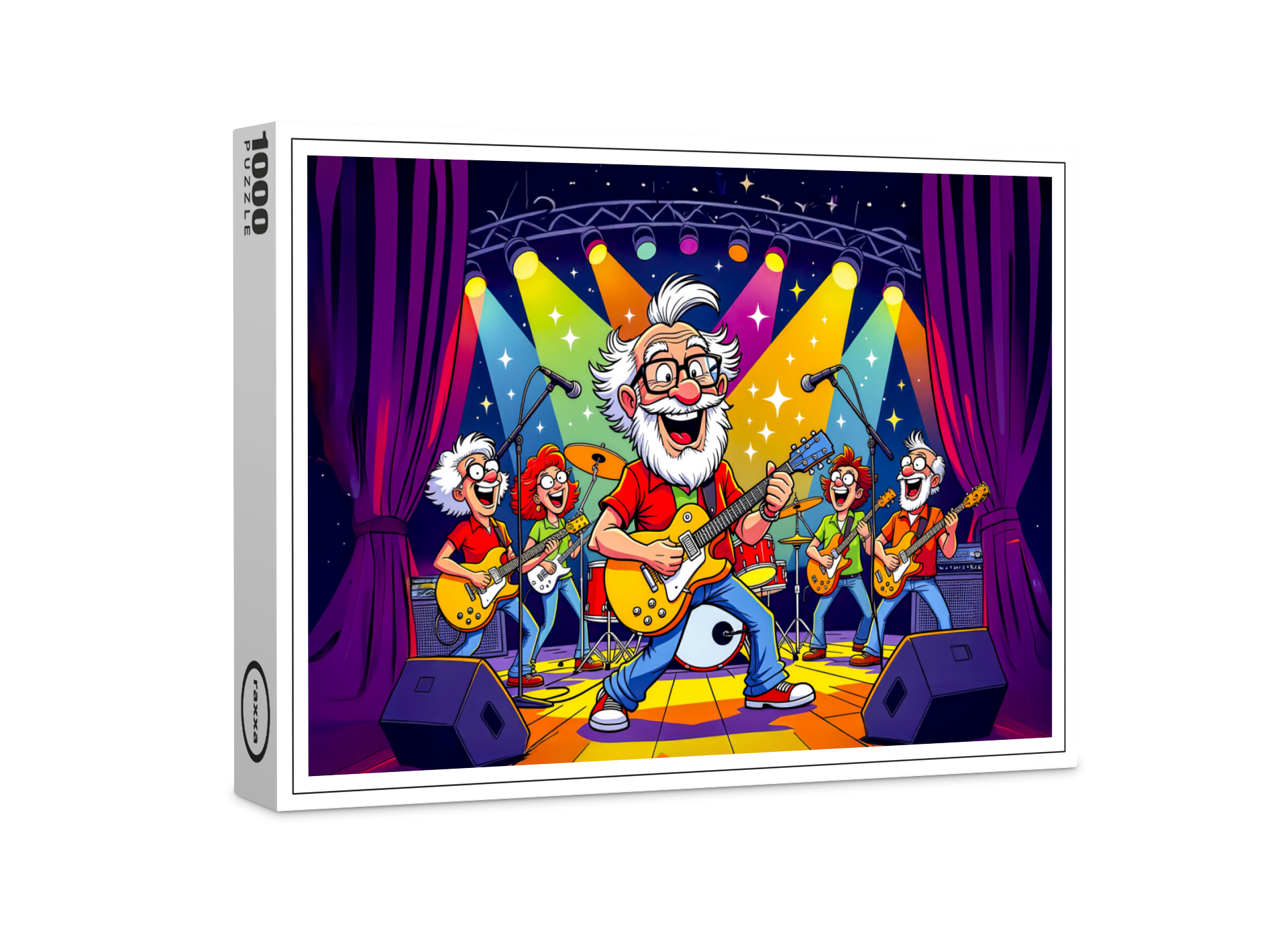 raxxa Premium-Puzzle: Grandpa playing in a rock band on stage