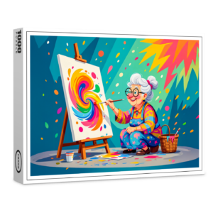 raxxa Premium-Puzzle: Grandmother Painting Art Illustration