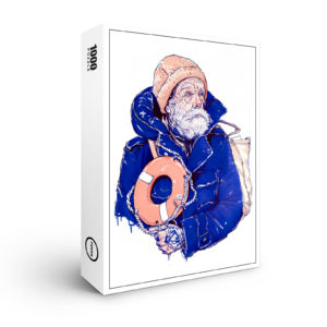 raxxa Premium-Puzzle: Sailor Holding Lifebuoy Wearing Orange Knit Cap