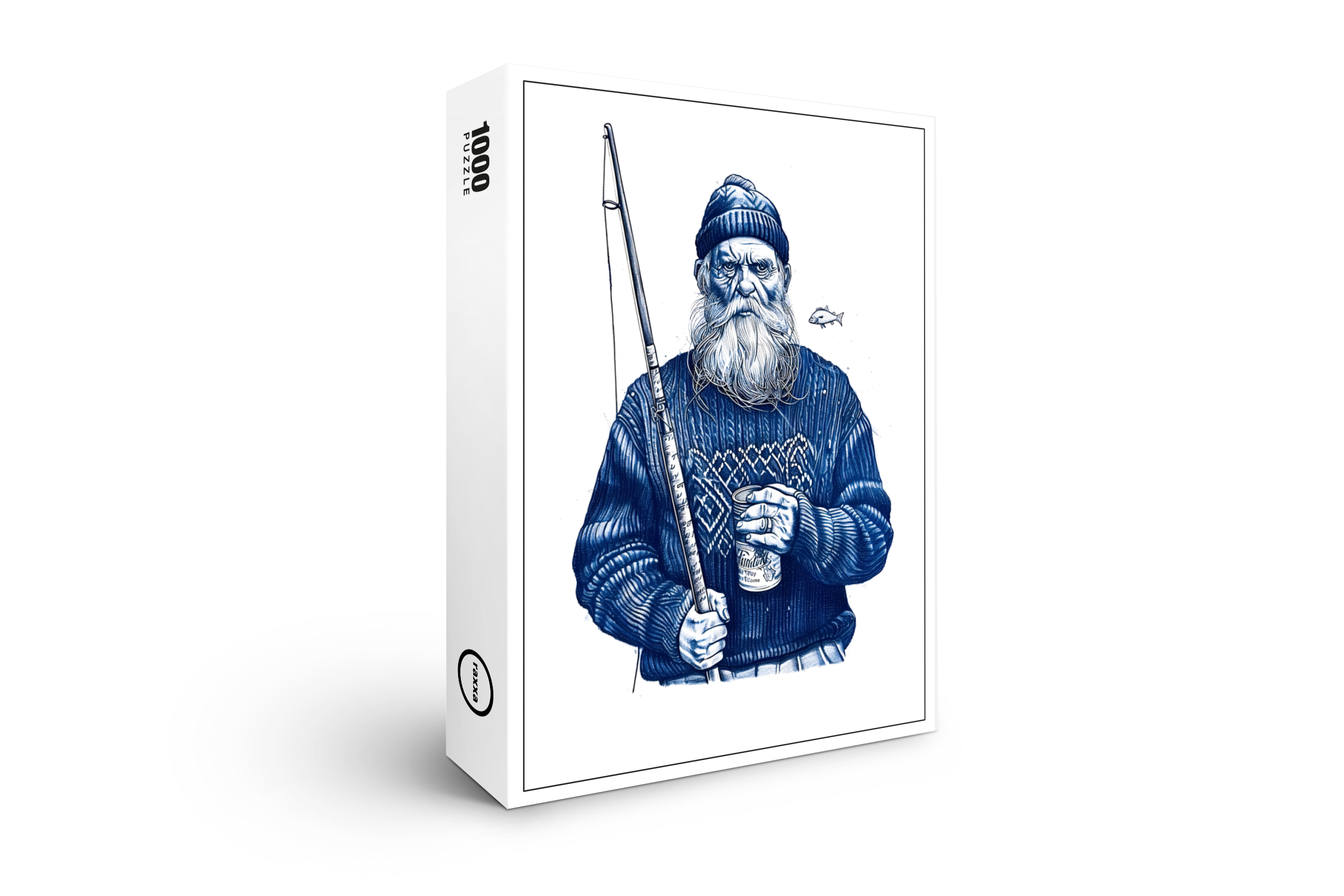 raxxa Premium-Puzzle: Elderly Sailor Holding Fishing Rod And Mug