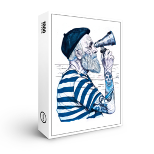 raxxa Premium-Puzzle: Sailor Looking Through Telescope Toward Distant Horizon