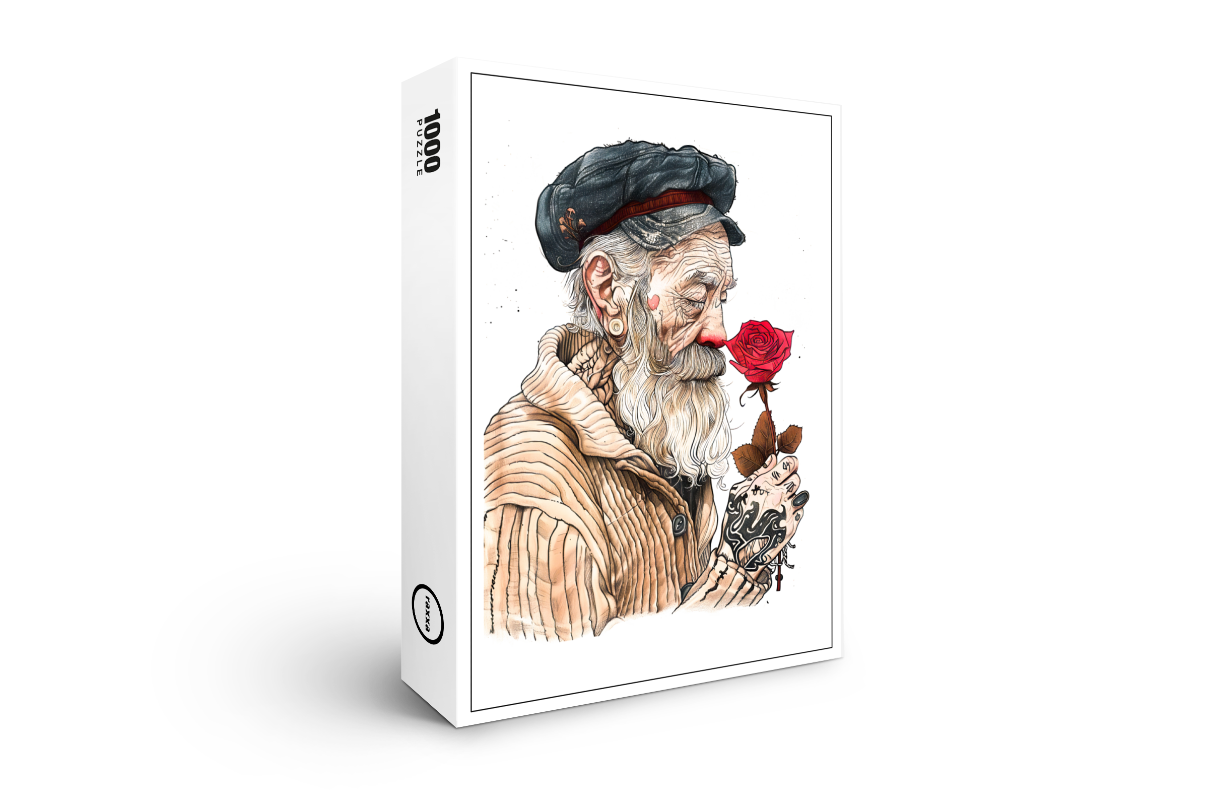 raxxa Premium-Puzzle: Sailor Holding Red Rose In Romantic Gesture