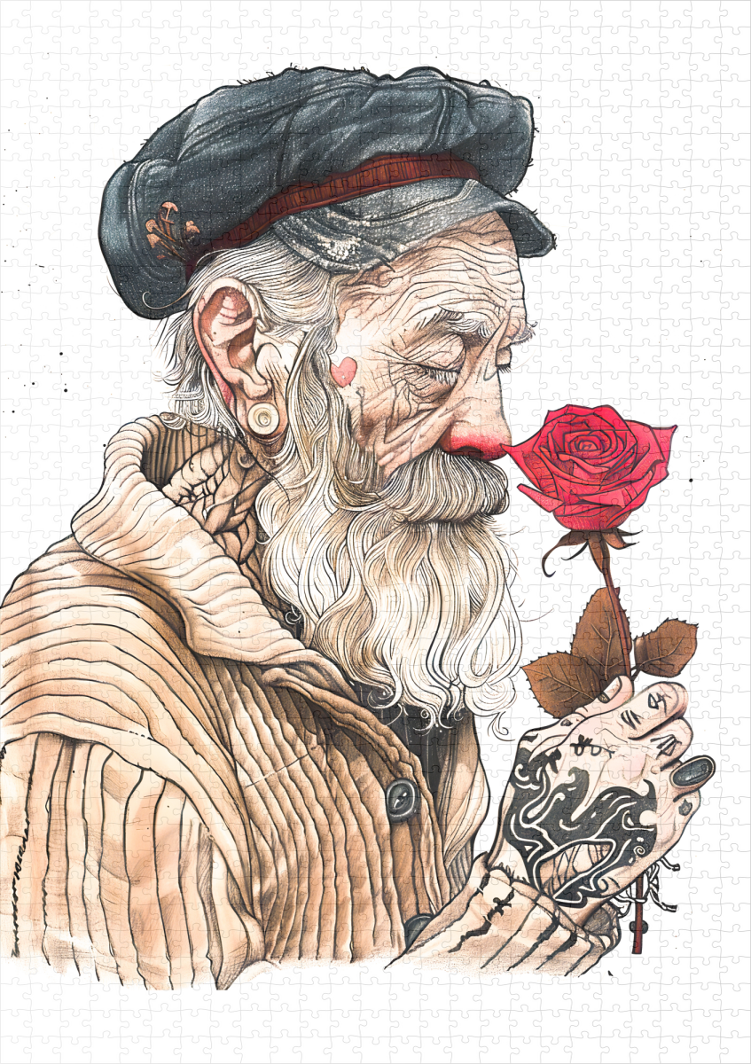 raxxa Premium-Puzzle: Sailor Holding Red Rose In Romantic Gesture - immagine 2