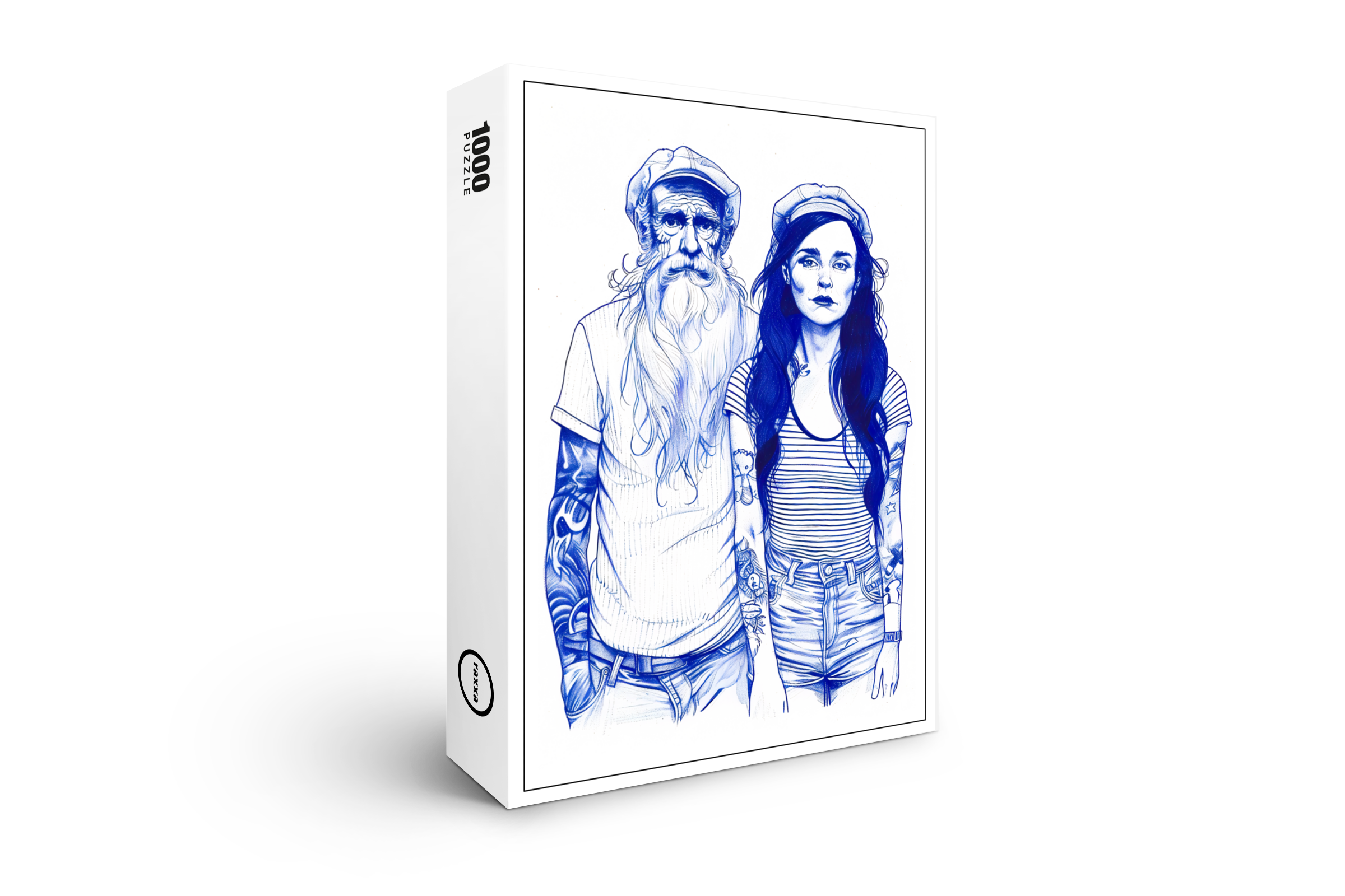 raxxa Premium-Puzzle: Sailor Standing Beside Tattooed Woman In Portrait