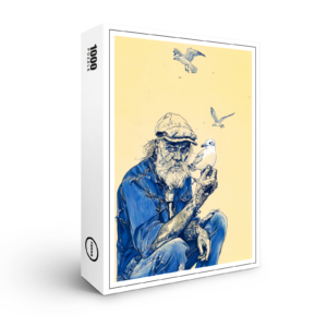 raxxa Premium-Puzzle: Sailor Sitting Calmly Surrounded By Several Birds