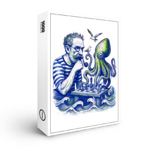 raxxa Premium-Puzzle: Sailor Playing Chess With Large Curious Octopus