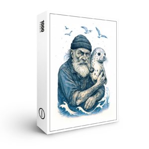 raxxa Premium-Puzzle: Elderly Sailor with Seal