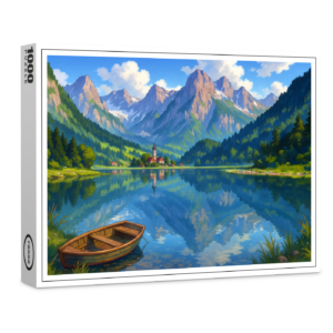 raxxa Premium-Puzzle: See in den Alpen im Anime Stil