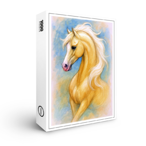 raxxa Premium-Puzzle: Goldenes edles Pferd im sanften Licht