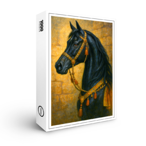 raxxa Premium-Puzzle: Schwarzer arabischer Hengst in königlichem Zaumzeug