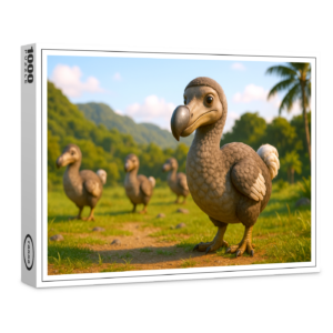 raxxa Premium-Puzzle: Ausgestorbene Tiere - Neugieriger Dodo im Comic-Stil