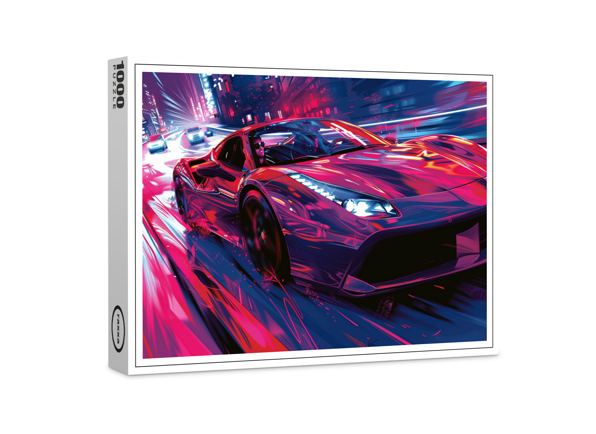 raxxa Premium-Puzzle: Neon Speed – Rausch der Großstadt