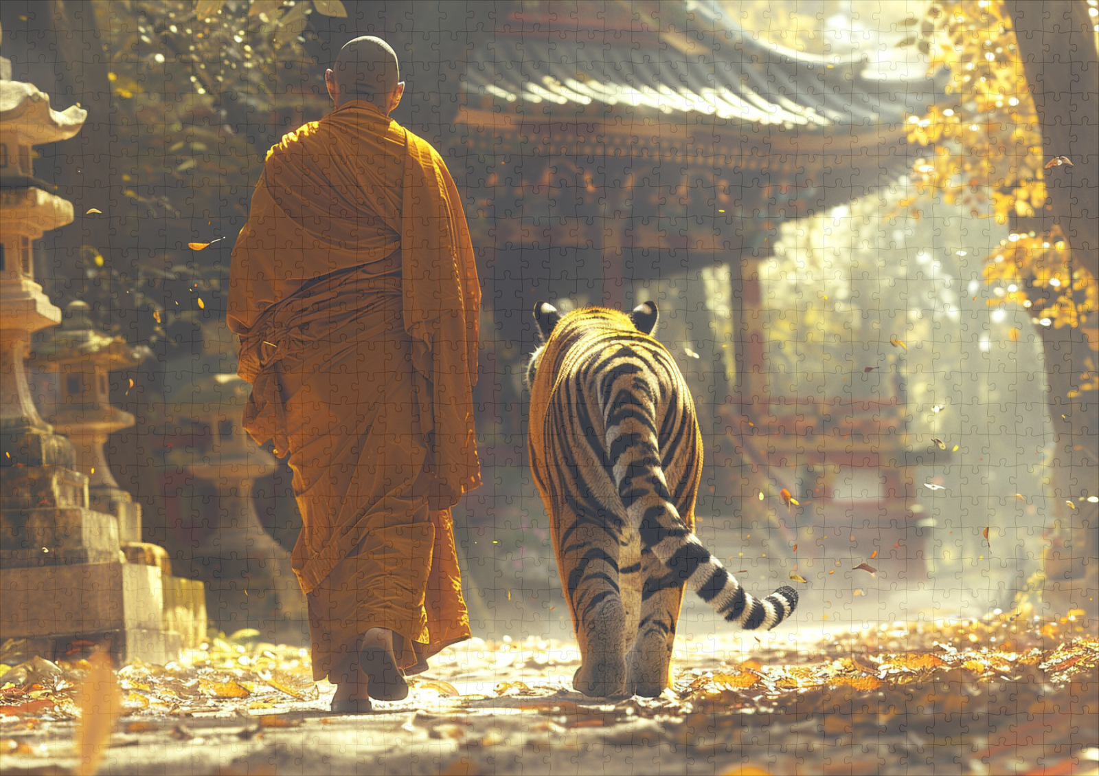 raxxa Premium-Puzzle: Der Weg des Tigers - buddhistischer Mönch – Image 2