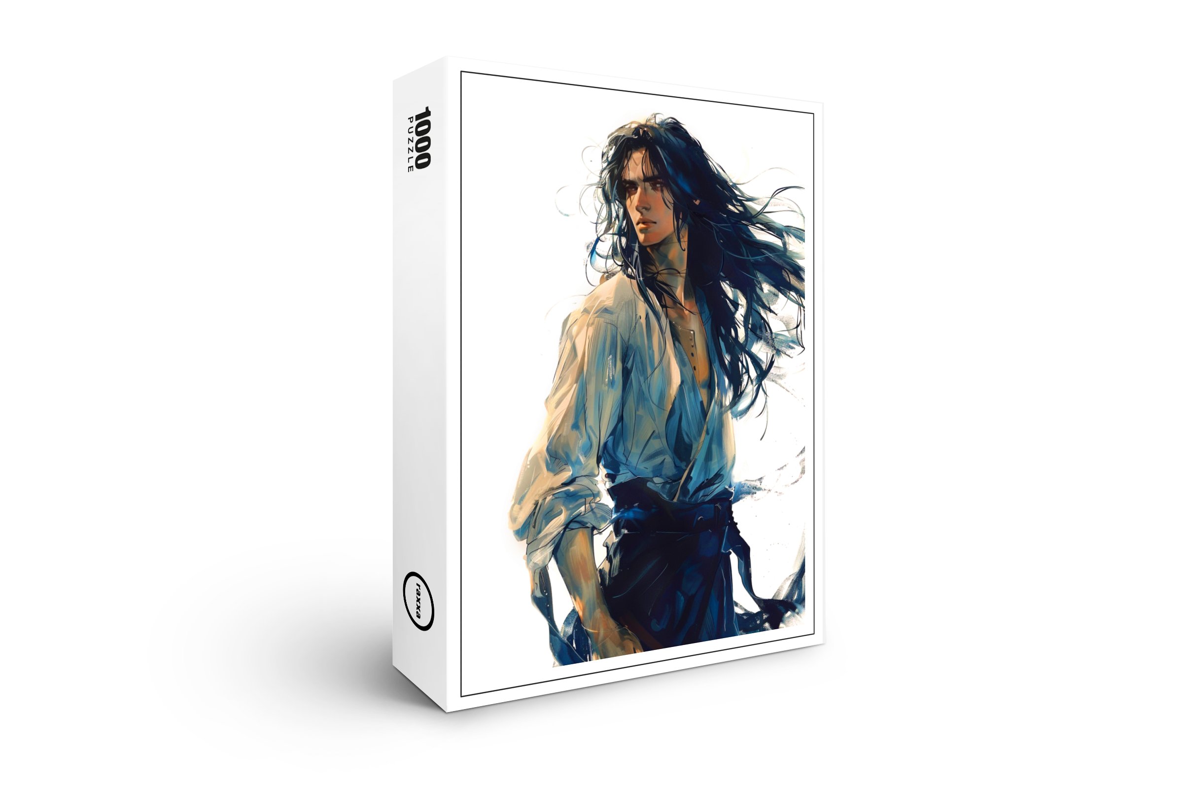 raxxa Premium-Puzzle: Charakterporträt im Anime Stil – junger Mann mit wehendem Haar