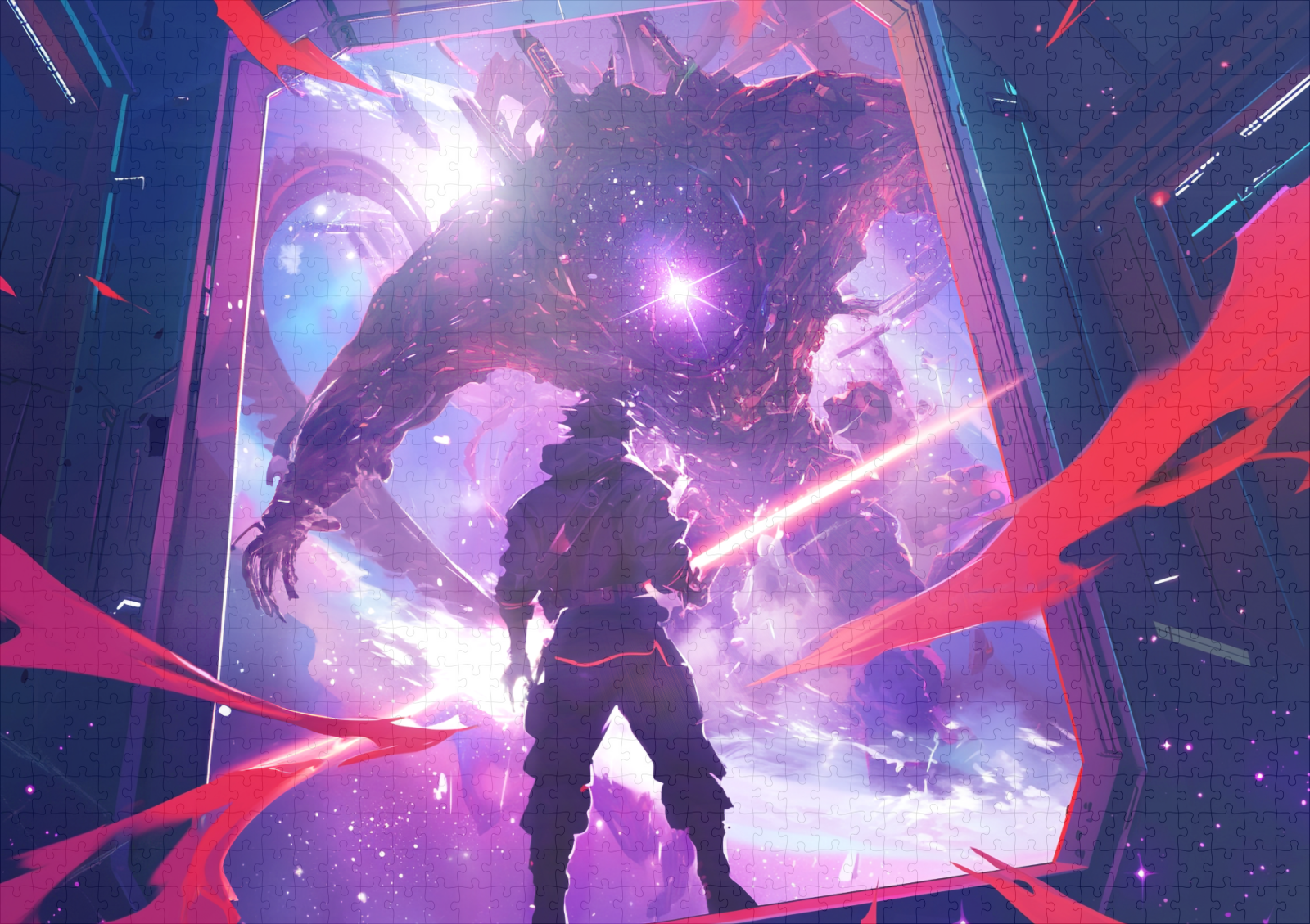 raxxa Premium-Puzzle: Das Tor in den Abgrund - Science Fiction Anime - immagine 2