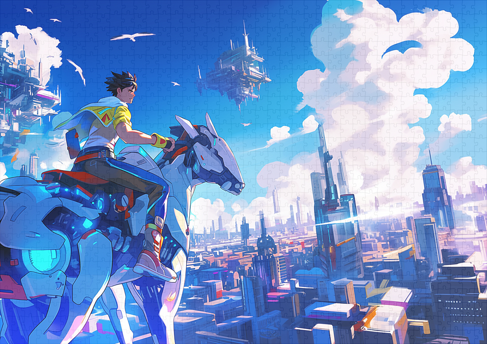 raxxa Premium-Puzzle: Stadt der Zukunft – Reiter über den Wolken – Image 2