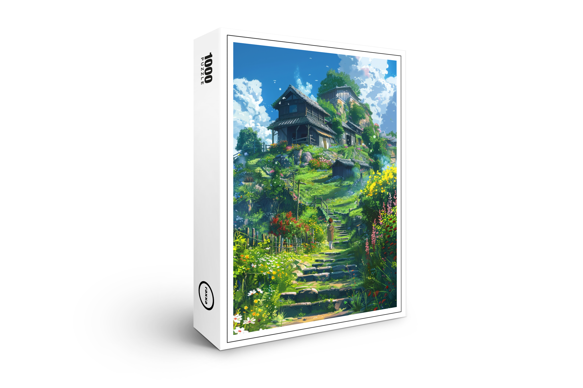 raxxa Premium-Puzzle: Pfad zum Hügeldorf - Anime Stil