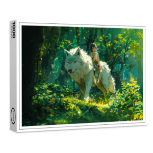 raxxa Premium-Puzzle: Waldreiterin und der weiße Wolf - Anime Stil