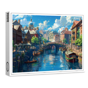 raxxa Premium-Puzzle: Sommer am Kanal - Anime Stil