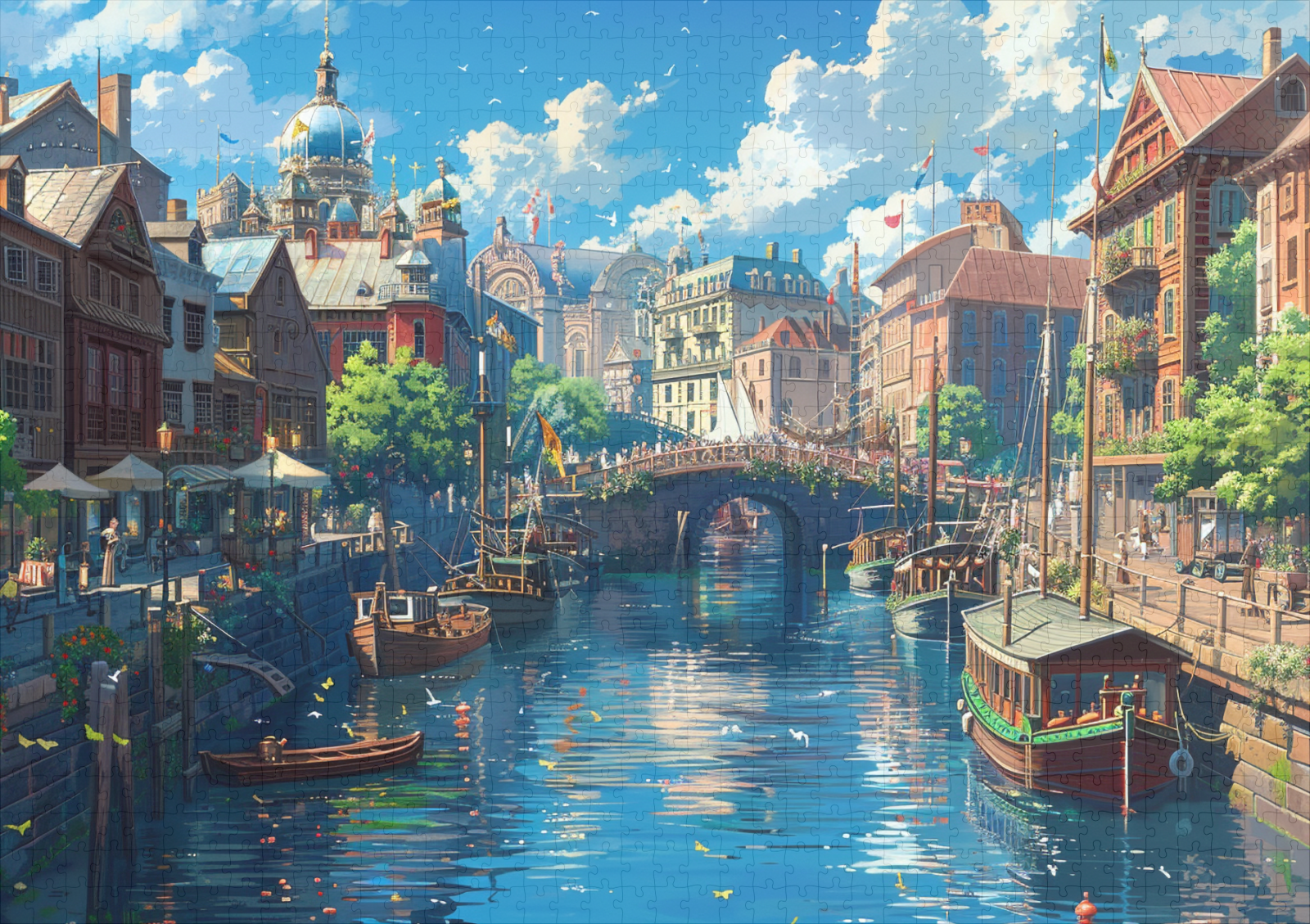 raxxa Premium-Puzzle: Sommer am Kanal - Anime Stil - Image 2