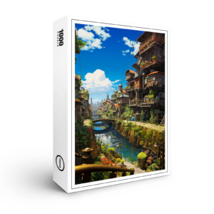 raxxa Premium-Puzzle: Verwunschene Gasse am Wasserkanal - Anime Steampunk