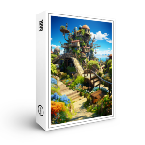 raxxa Premium-Puzzle: Turm der tausend Gärten - Anime Steampunk