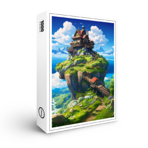 raxxa Premium-Puzzle: Haus über den Wolken - Anime Stil