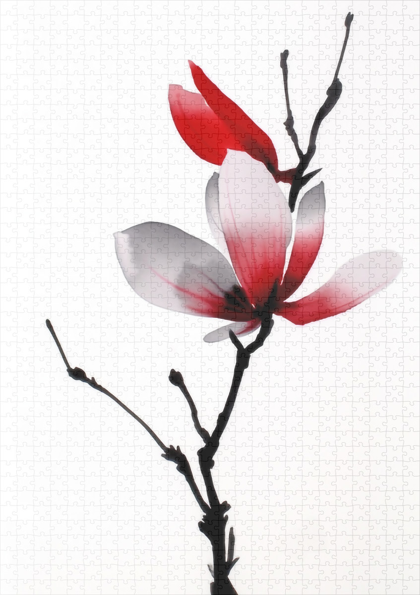 raxxa Premium-Puzzle: Japanische Sumi-e Magnolie - Image 2