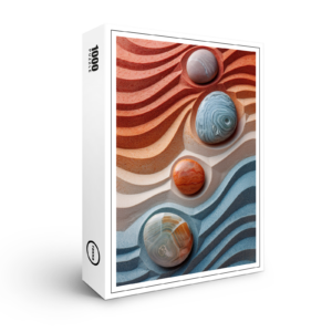 raxxa Premium-Puzzle: Bunte Zen-Steine im Sandmuster